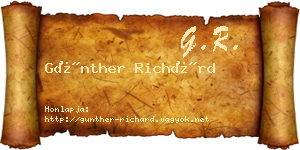 Günther Richárd névjegykártya