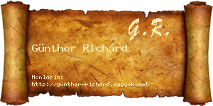Günther Richárd névjegykártya